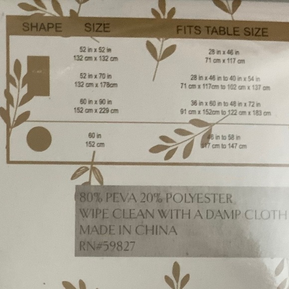 Harvest Homes Tablecloth Thanksgiving Indoor Outdoor Rectangle Seats 52” X 70” - Picture 8 of 12